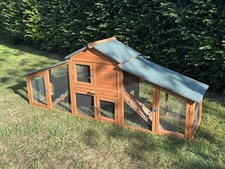 VOUNOT Chicken Coop and Run, Small Wooden Hen House Poultry Ark Coup Rabbit Hut