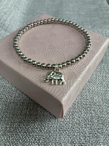 Elephant silver plated - plated, beaded