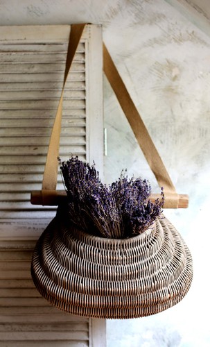 Antique french fishing basket - french,