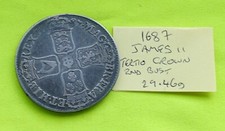 1687 Silver CROWN Coin King James II (1685-88) 29.46g ESC78 S3407