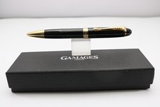 Vintage Gamages of London Lacquered Black Ballpoint Pen, GT (Cased & Refill)