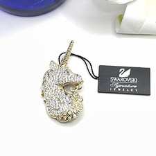 Genuine Swarovski Unicorn Brooch Enameled Back Signed Original Tag PRISTINE! HTF