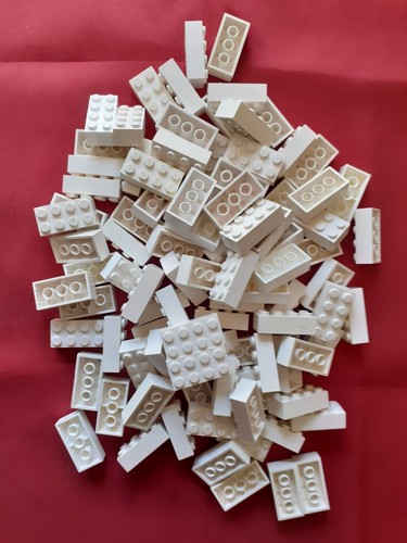 Lego bricks 2x4 white - white, 100