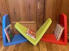 IKEA Mammut Set of 3 Floating Wall Shelves Red Green Blue Nursery Childs Bedroom