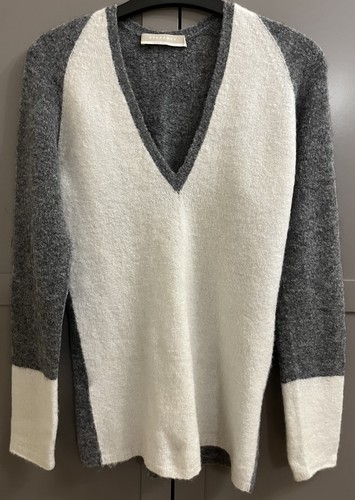 Stefanel grey white colorblock - stefanel,