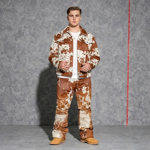 Men real brown white - men's,