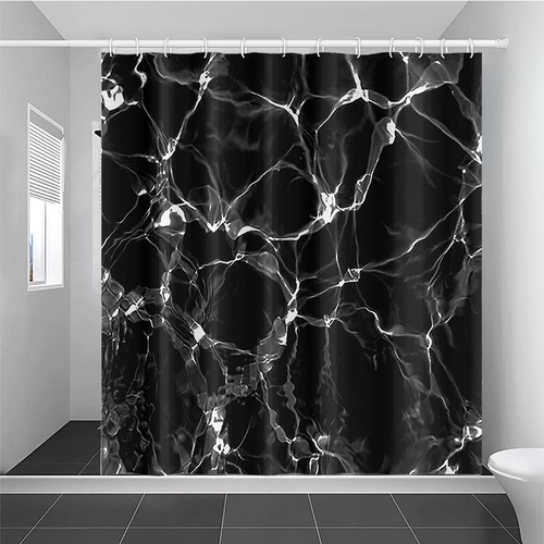 Black shower curtain - shower,