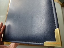 Photo Album.Craft.SampleTopper Storage.Die Cuts.Scrapbook. Navy..Brass Corners