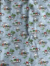 Cath Kidston Mini Trains on Blue Fabric 1.9m by 1.3m