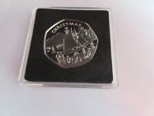 1981 CHRISTMAS 50P FIFTY PENCE SILVER PROOF IOM 50P WITH CHRISTMAS CARD BOX &COA