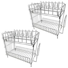 2 x Steel Dish Drainer Rack