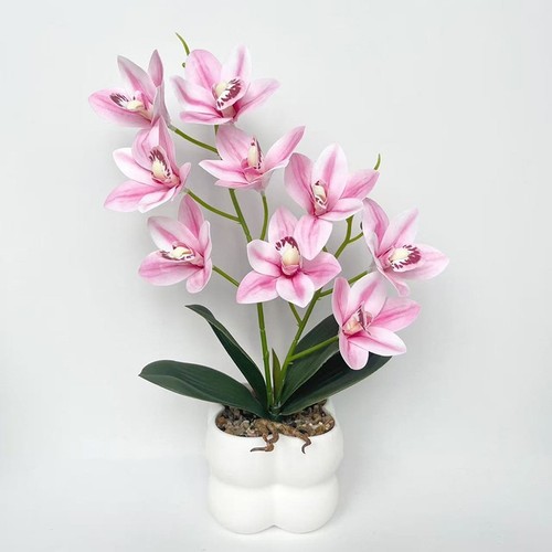 Lifelike pink cymbidium orchid - cymbidium,