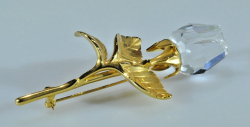 Swarovski crystal rose brooch - rose,
