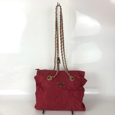 PRADA Chain Shoulder Bag Red