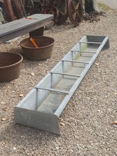 Vintage Galvanise Trough Garden Planter Grey Animal Feeder