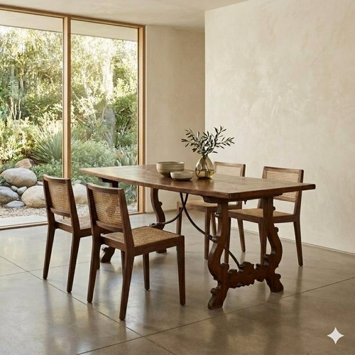 Antique refectory table - antique, walnut