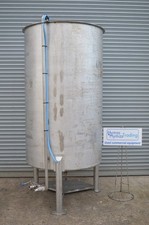 Ivieta Stainless Steel Tank Mixing 2200 Litres Conical Bottom Fin Sides
