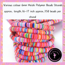 6MM Heishi Disc Beads Polymer Clay Beads 15 COLOURS - Jewellery Making