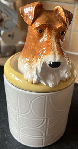 Wire fox terrier canister - wire,