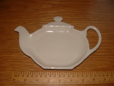 Traditional Tea Bag Tidy, Porcelain Tea Pot Shaped Tea Bag Holder Spoon Rest