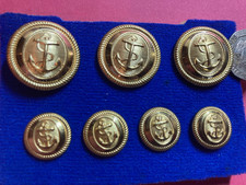Set of Anchor Design Blazer Buttons, 3 x 22mm and 4 x 15mm approx