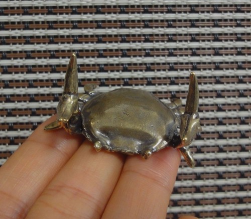 Solid brass crab figurine pen - figurine,