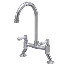 Nuie Bridge Kitchen Sink Mixer Tap Lever Handle Brushed Nickel