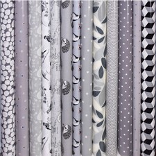 Grey Cotton Oilcloth Wipe clean Tablecloth PVC Dotty Floral Nautical