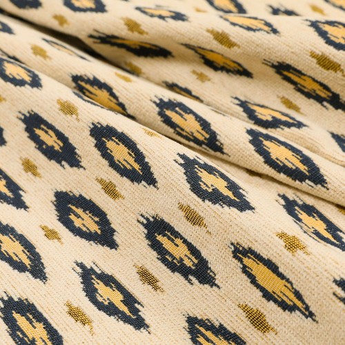Blue cream tribal ikat - blue,