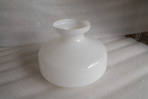 Vintage white dome glass oil - white,