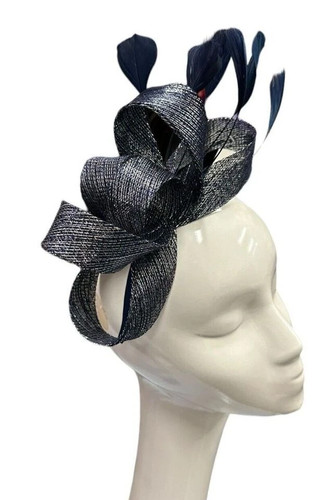 Shimmer looped fascinator - shimmer, on