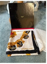 Vintage 1980s Céline silk scarf, 32" square, original baroque Authentic 80s