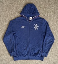 Rangers FC Full Zip Hooded Umbro Jacket, Large, Very Good Condition