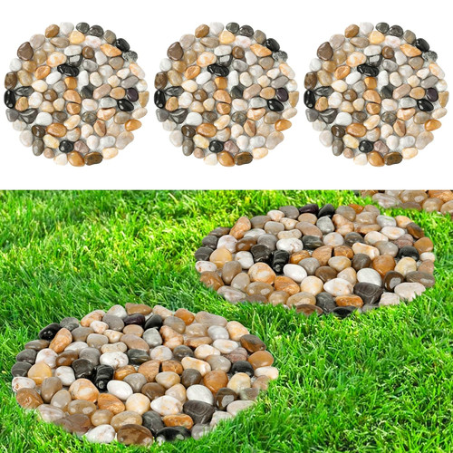 River rock stepping stones - rock,