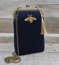 Navy clutch bag. Crossbody