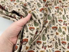 Autumn Mushroom Cotton Fabric