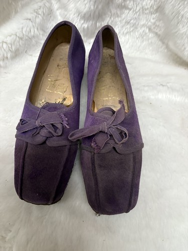 1970 purple suede shoes - purple,
