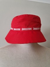 Bridgestone Bucket Hat Cap Bright Red Motorbike Motorsport Golf Tyres Festival 