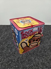 Vintage  Schilling Sock Monkey Jack in the Box good condition working