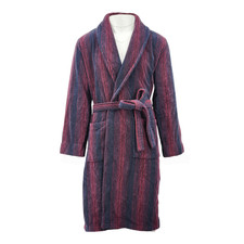 M&S Collection Mens Striped Dressing Gown 100% Cotton