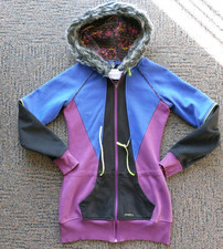 Ladies Vintage Blue, Purple & Black O'Neill Full Zip Surfing Hoodie. Size S. 