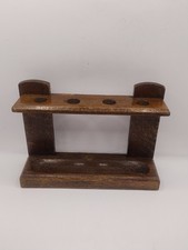Vintage Hand Made Wooden Pipe Or Spoon Rack 4 Pipes Or Spoons Rf31#10