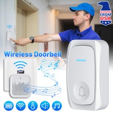 Wireless Doorbell Set 200m Range 32 Melodies Cordless Door Bell USB Chime Home