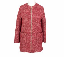 Zara Coat Pink Textured Wool