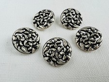 5 Vintage Metal Shank Buttons