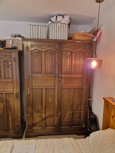Antique wardrobes pair - wardrobes,