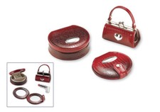 Double Mirror in Red Leather