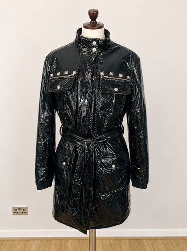 Studded leather trench - studded, pu