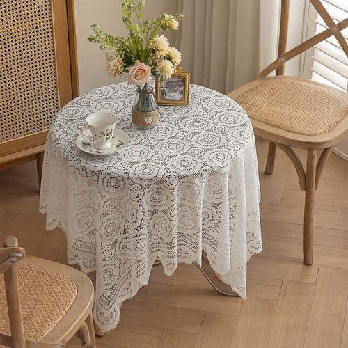 White lace tablecloth - white,