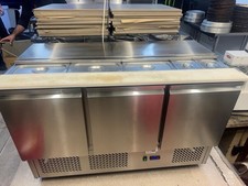 PIZZA PREP COUNTER FRIDGE TOPPING SALADETTE STAINLESS TOP FRIDGE SALAD FRIDGE